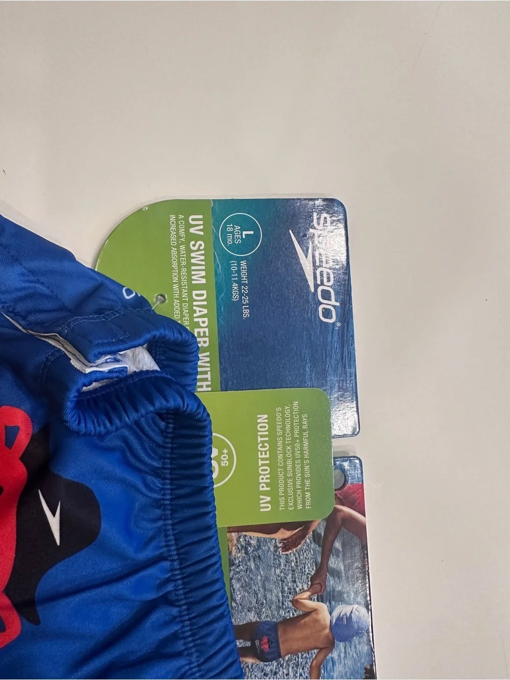 Speedo Kids Reusable Blue Crab Swim Diaper NWT 18M